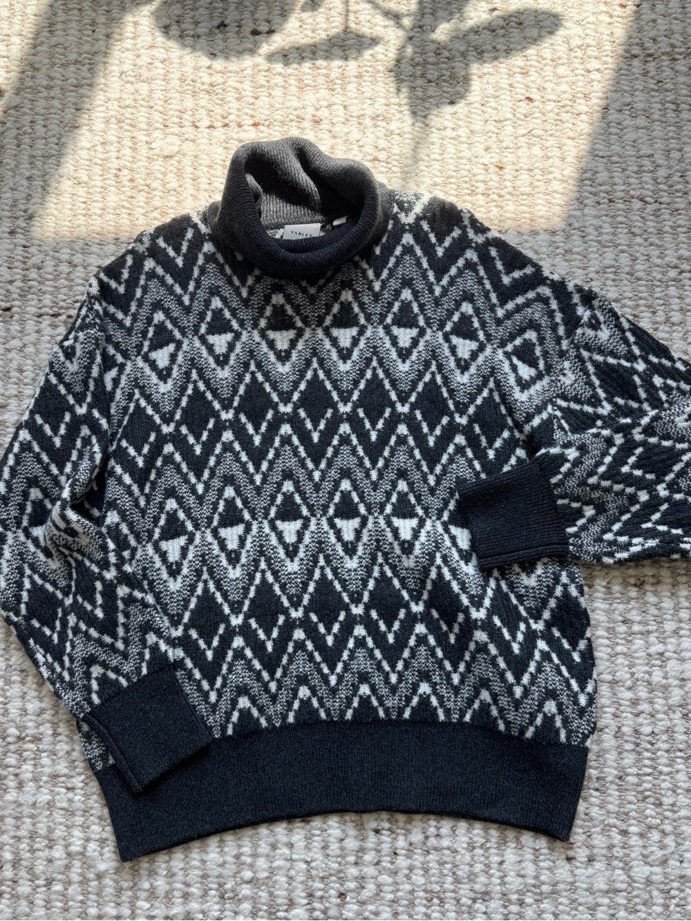 NWT Varley Geometric Cashmere Blend Turtleneck Sweater S - Picture 3 of 8